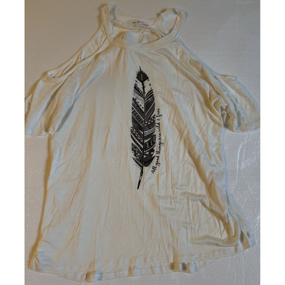 Tribal Top Girl LA Tshirt Tank With Feather Size L